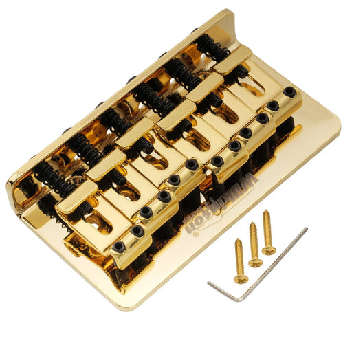 wilkinson m series 52 5mm2 1 16 inch hardtail fixed bridge vintage bent saddle for squier mexico fender strat tele style electric guitar mx1810p, gold