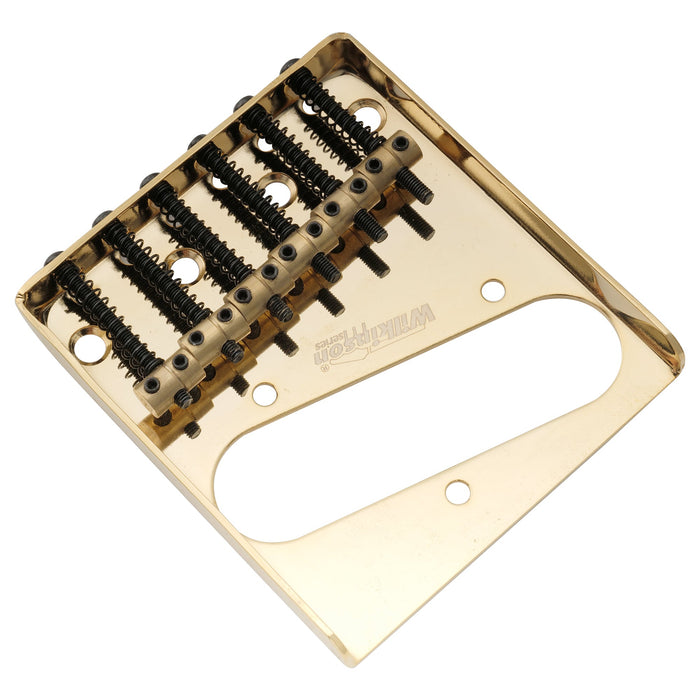 Wilkinson M Series 10.8mmピッチ 6連真鍮バレルサドル 鋼製プレート ヴィンテージAshtrayスタイルなテレブリッジ Teleエレキギター用 ブラック