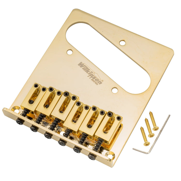 Puente de guitarra Wilkinson Serie M de 52,5 mm (2-1/16 pulgadas) con 6 selletas de estilo moderno para guitarra eléctrica estilo Tele.
