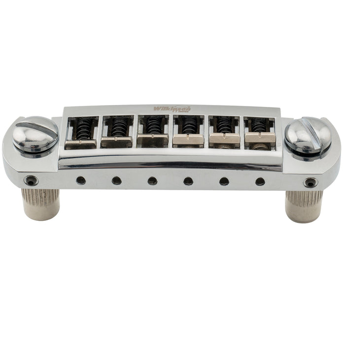 wilkinson m series 52 5mm2 1 16 inch string spacing adjustable pigtail style wraparound bridge for lp sg junior special style electric guitar mx1819p, chrome