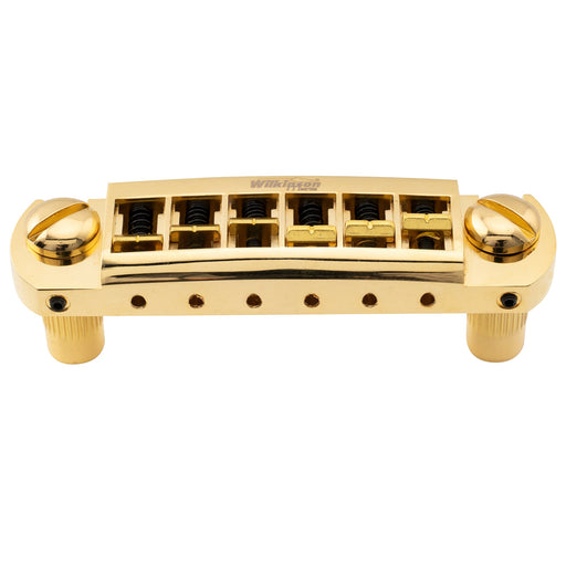 wilkinson m series 52 5mm2 1 16 inch string spacing adjustable pigtail style wraparound bridge for lp sg junior special style electric guitar mx1819p, gold