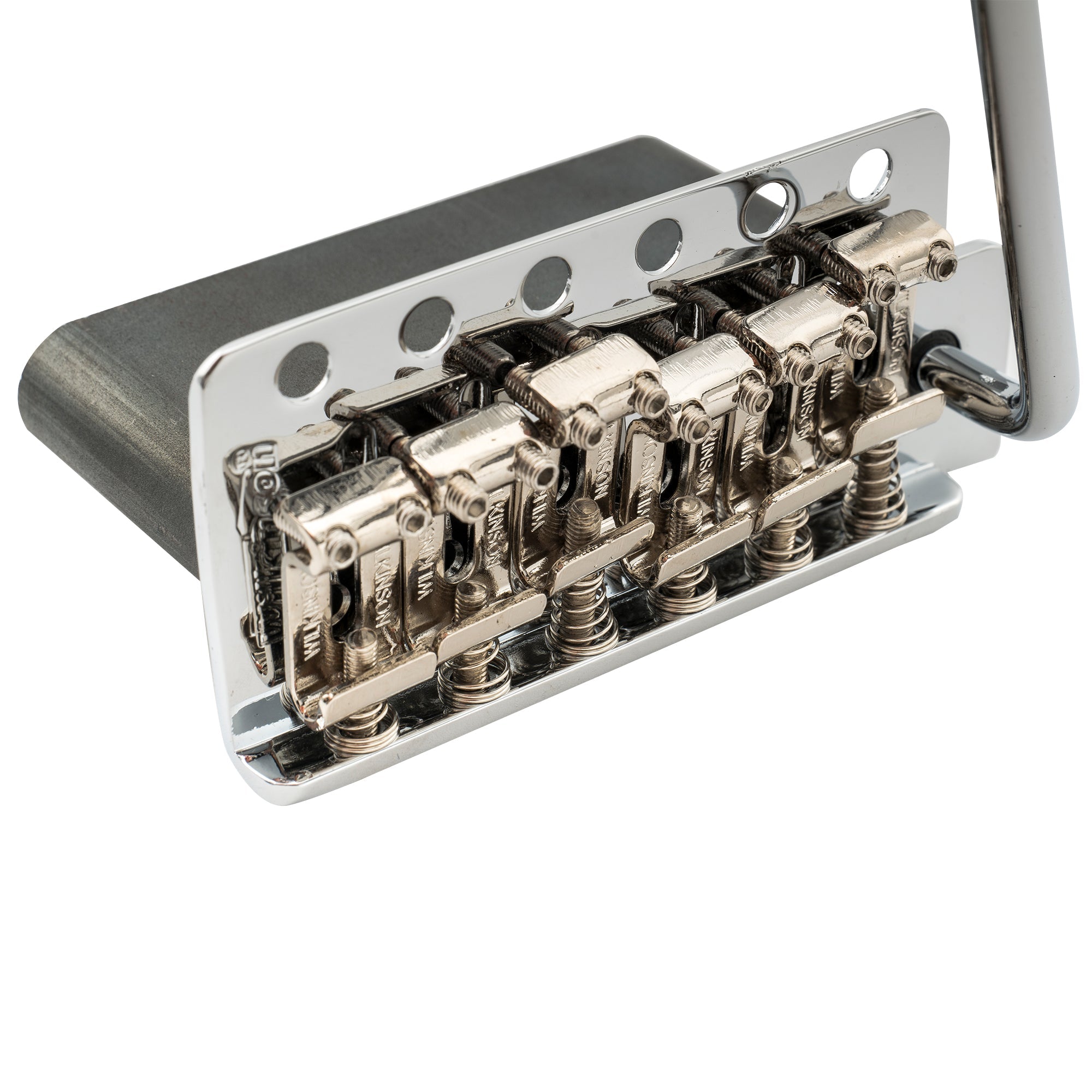 Wilkinson WVC-SB 54 mm (2-1/8 Zoll) 6-Loch Vintage Stahlsättel Gitarren-Tremolo-Brücke mit vollständigem massiven Stahlblock für amerikanische Vintage-Strat- und japanische Strat-Style-Elektric-Gitarren