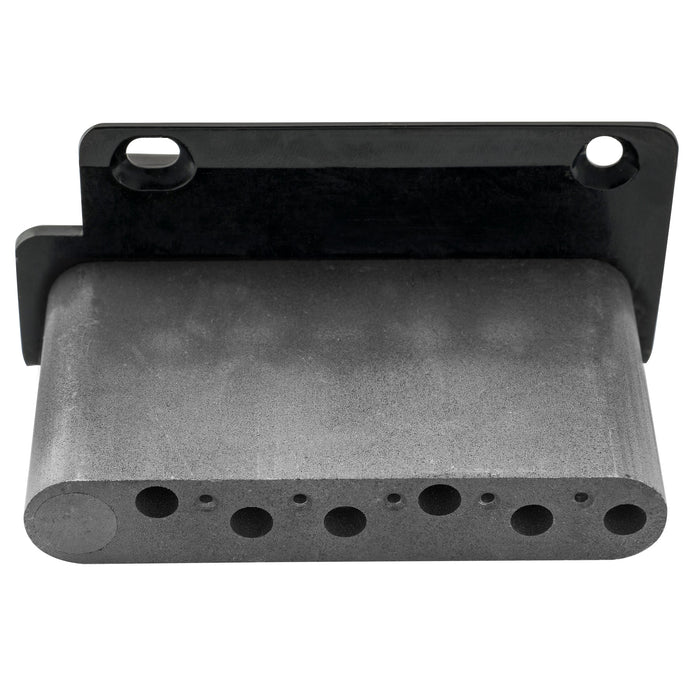 detail of wilkinson wv2 sb 54mm vintage steel saddles 2 point guitar tremolo bridge with full solid steel block for import strat and japan strat guitar mx1832p