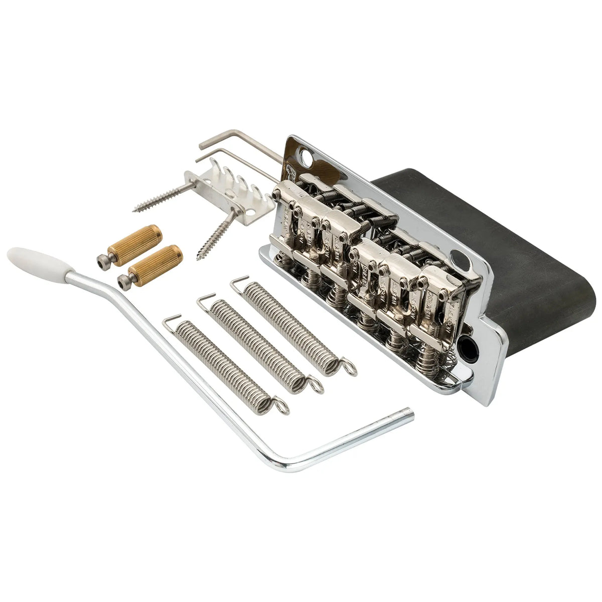wilkinson wv2 sb 54mm vintage steel saddles 2 point guitar tremolo bridge with full solid steel block for import strat and japan strat guitar mx1832p, chrome