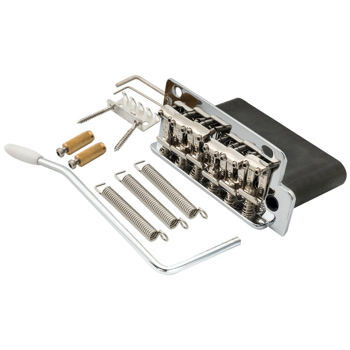 wilkinson wv2 sb 54mm vintage steel saddles 2 point guitar tremolo bridge with full solid steel block for import strat and japan strat guitar mx1832p, chrome
