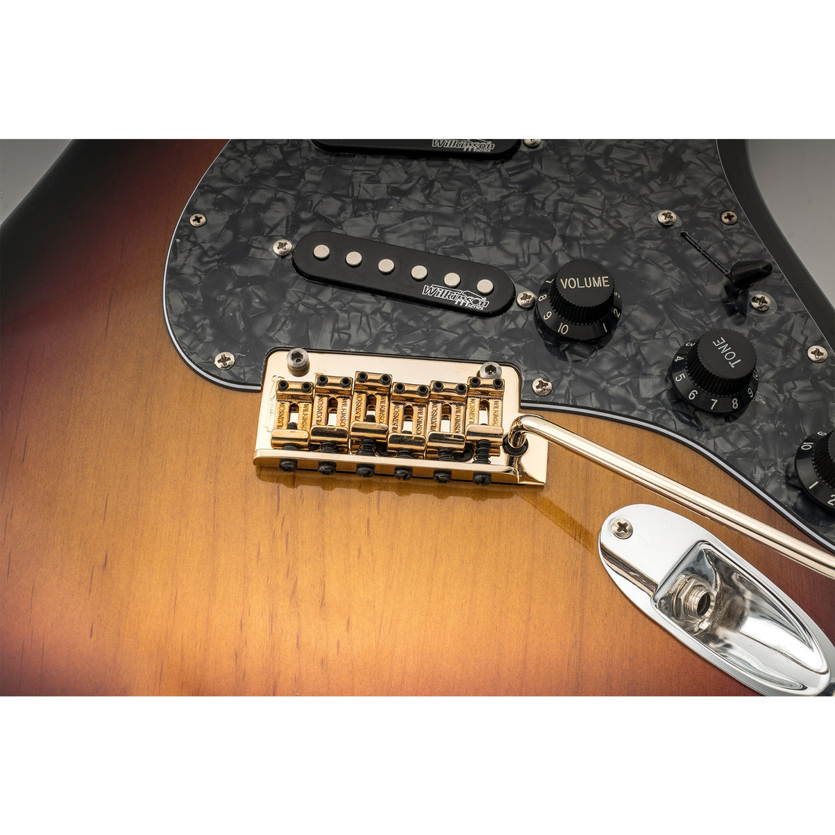 Wilkinson WV2-SB 54mm Vintage Stahlsättel 2-Punkt Gitarren-Tremolo-Brücke mit vollständigem massiven Stahlblock für Import-Strat und Japan-Strat Gitarren