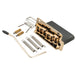 wilkinson wv2 sb 54mm vintage steel saddles 2 point guitar tremolo bridge with full solid steel block for import strat and japan strat guitar mx1832p, gold