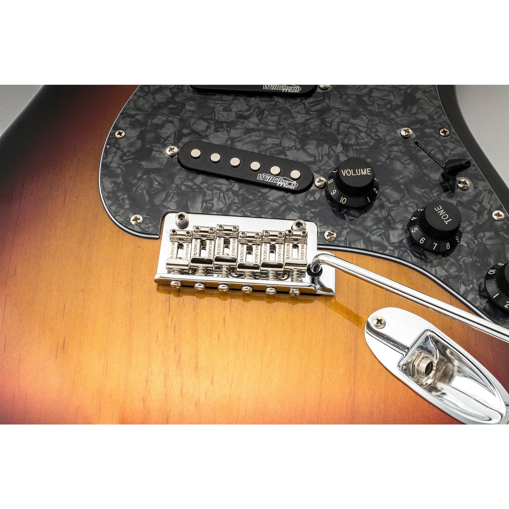 Wilkinson WV2-SB 54mm Vintage Stahlsättel 2-Punkt Gitarren-Tremolo-Brücke mit vollständigem massiven Stahlblock für Import-Strat und Japan-Strat Gitarren