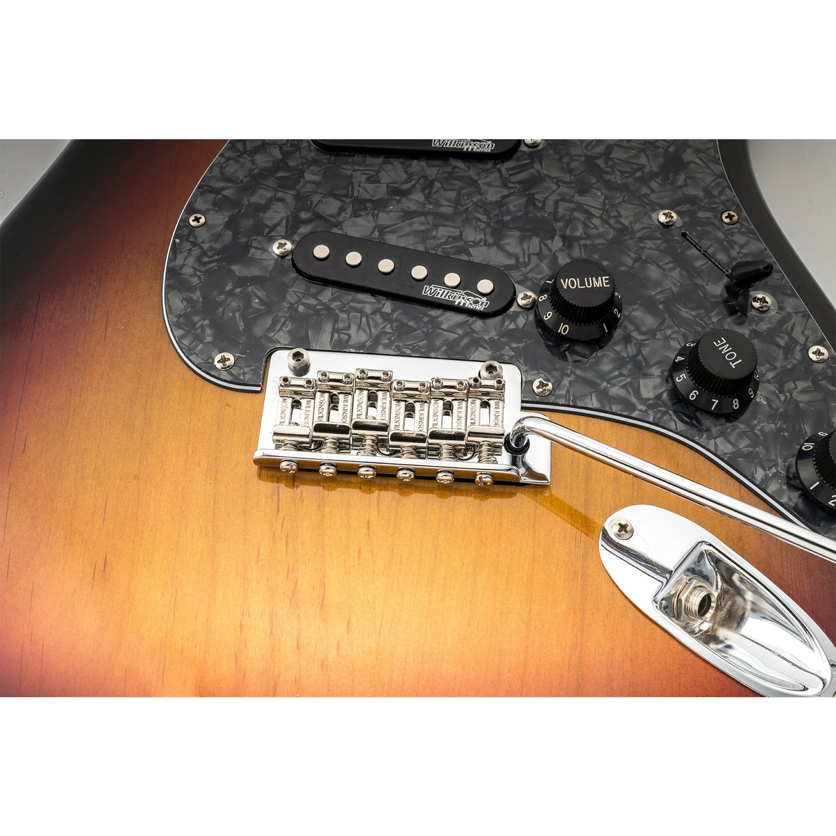 Wilkinson WV2-SB 54mm Vintage Stahlsättel 2-Punkt Gitarren-Tremolo-Brücke mit vollständigem massiven Stahlblock für Import-Strat und Japan-Strat Gitarren