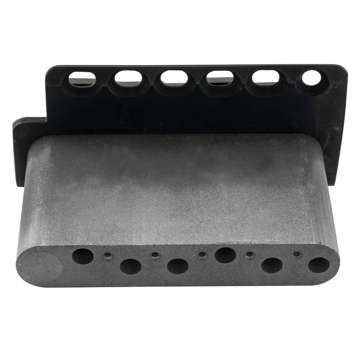 detail of wilkinson wv6 sb 54mm2 1 8 inch 5 1 hole vintage steel saddles tremolo bridge with full steel block for fender usa and japan strat style electric guitar mx1833p