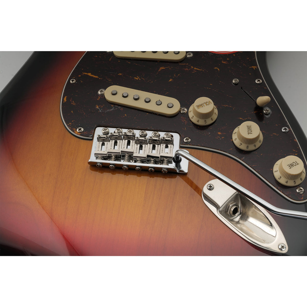 wilkinson wv6 sb 54mm2 1 8 inch 5 1 hole vintage steel saddles tremolo bridge with full steel block for fender usa and japan strat style electric guitar mx1833p, chrome