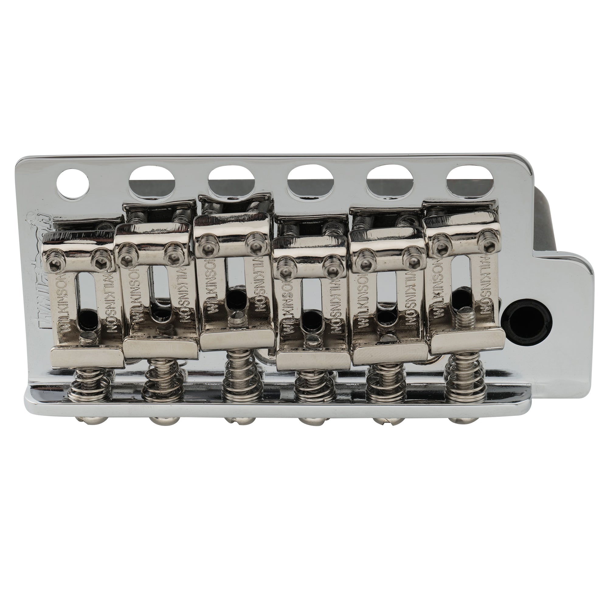 wilkinson wv6 sb 54mm2 1 8 inch 5 1 hole vintage steel saddles tremolo bridge with full steel block for fender usa and japan strat style electric guitar mx1833p, gold