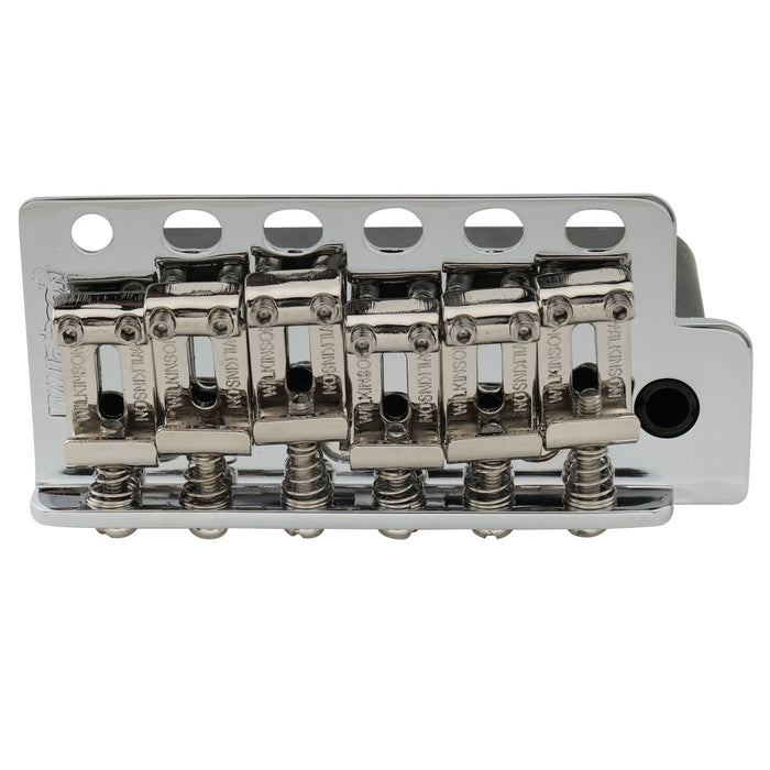 wilkinson wv6 sb 54mm2 1 8 inch 5 1 hole vintage steel saddles tremolo bridge with full steel block for fender usa and japan strat style electric guitar mx1833p, gold