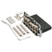 wilkinson wv6 sb 54mm2 1 8 inch 5 1 hole vintage steel saddles tremolo bridge with full steel block for fender usa and japan strat style electric guitar mx1833p, chrome