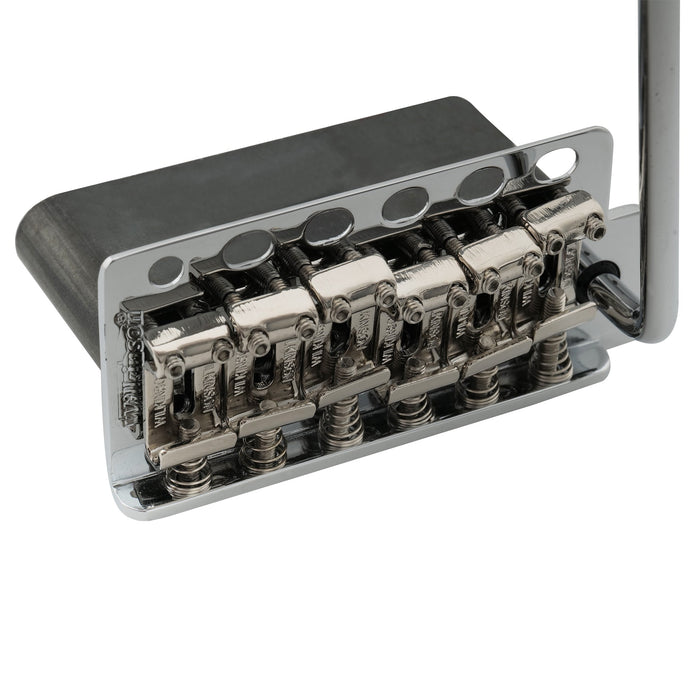 Wilkinson WV6-SB 弦ピッチ10.8mm 5 + 1ホール トレモロユニット ブリッジ ヴィンテージ鋼製サドル フルスチールブロック Fender USAとJapan Stratスタイルなギター用 ブラック