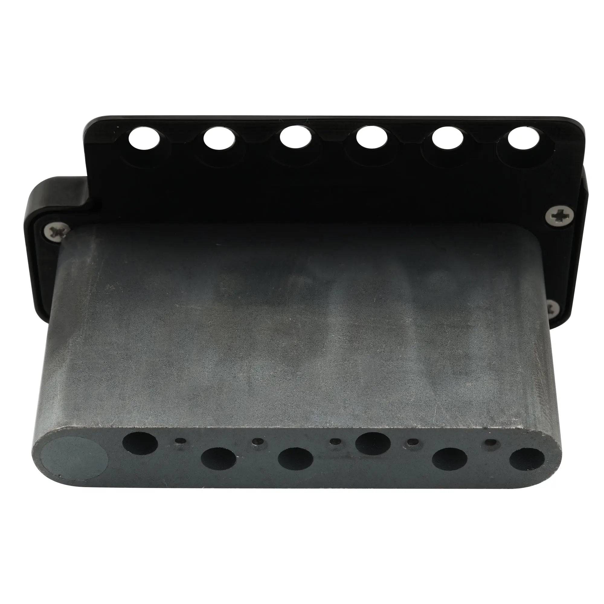 detail of wilkinson wvpc sb 54mm2 1 8 inch stainless steel saddles 6 hole guitar tremolo bridge with full solid steel block for import strat and japan strat style electric guitar mx1834p