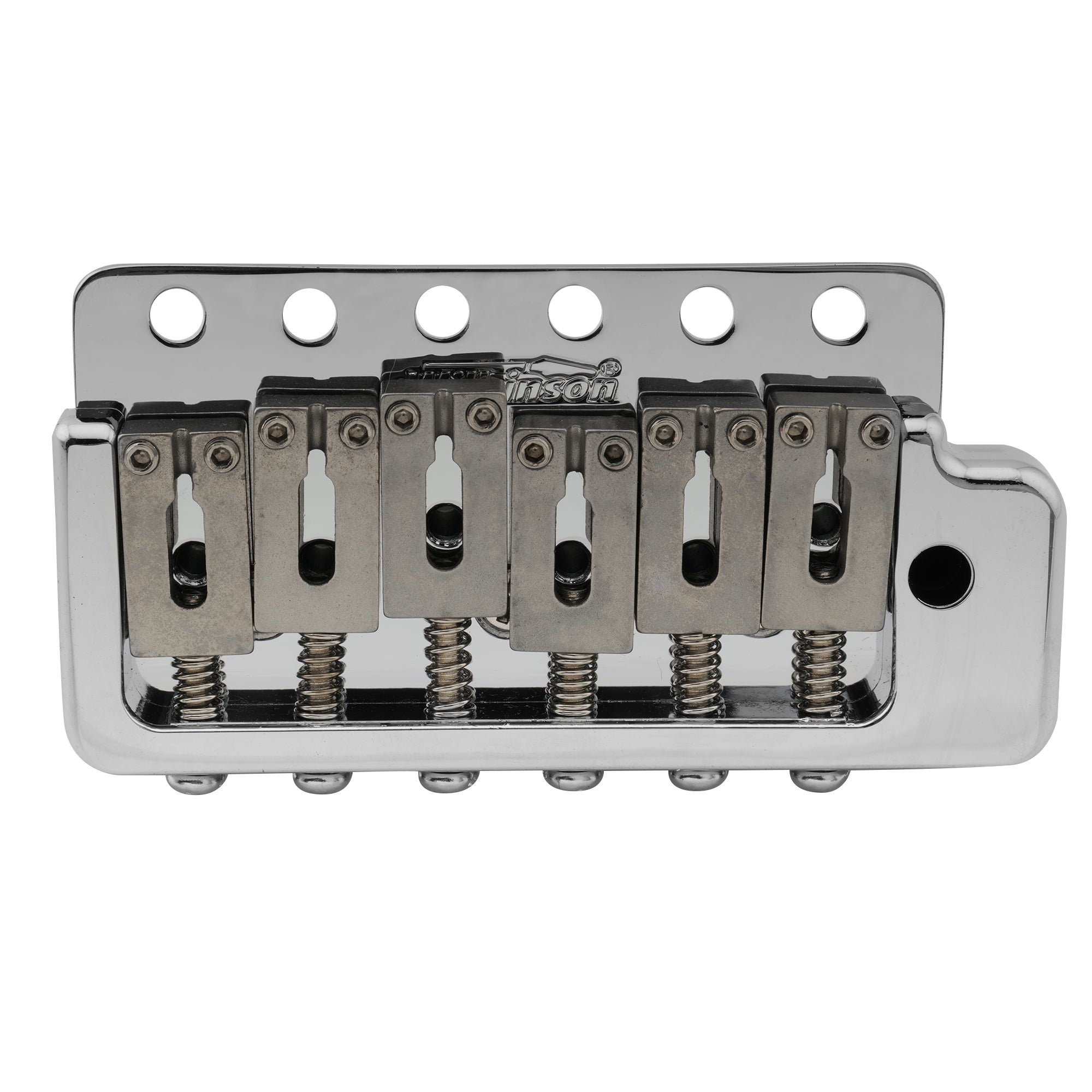 wilkinson wvpc sb 54mm2 1 8 inch stainless steel saddles 6 hole guitar tremolo bridge with full solid steel block for import strat and japan strat style electric guitar mx1834p, gold