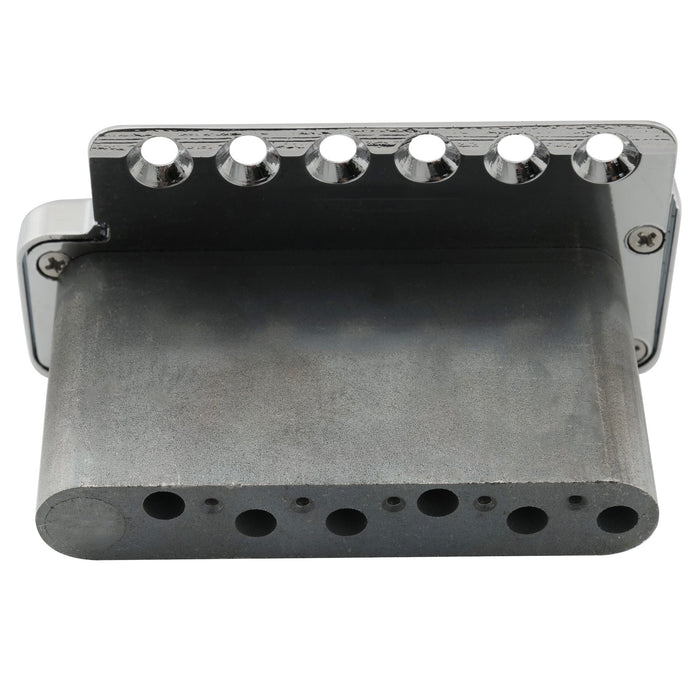Puente de trémolo Wilkinson WVPC-SB de 54 mm (2-1/8 pulgadas) con silletas de acero inoxidable y 6 orificios, con bloque de acero sólido para guitarras eléctricas estilo Strat de importación y estilo Strat japonés.