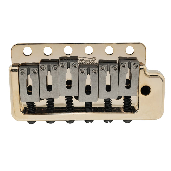 Puente de trémolo Wilkinson WVPC-SB de 54 mm (2-1/8 pulgadas) con silletas de acero inoxidable y 6 orificios, con bloque de acero sólido para guitarras eléctricas estilo Strat de importación y estilo Strat japonés.