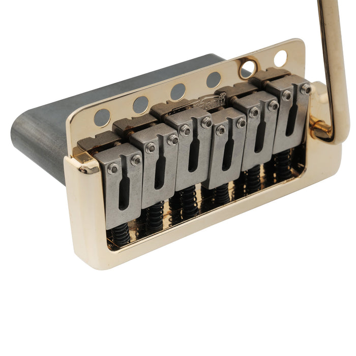 Puente de trémolo Wilkinson WVPC-SB de 54 mm (2-1/8 pulgadas) con silletas de acero inoxidable y 6 orificios, con bloque de acero sólido para guitarras eléctricas estilo Strat de importación y estilo Strat japonés.