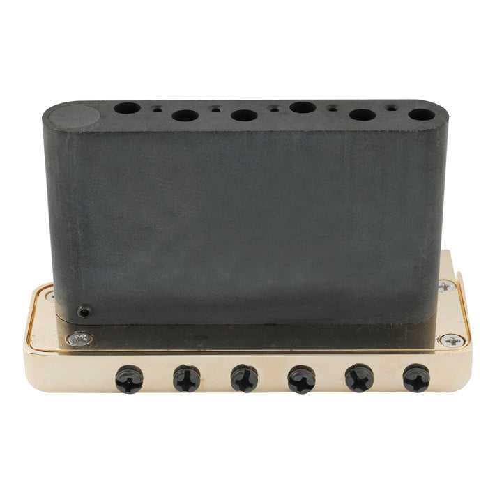 Puente de trémolo Wilkinson WVPC-SB de 54 mm (2-1/8 pulgadas) con silletas de acero inoxidable y 6 orificios, con bloque de acero sólido para guitarras eléctricas estilo Strat de importación y estilo Strat japonés.