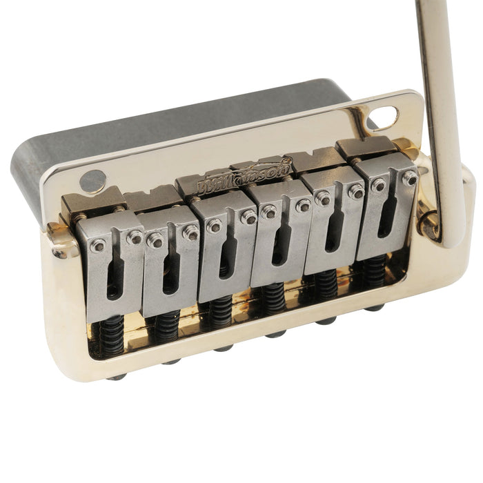 Puente de trémolo Wilkinson WVP2-SB de 54 mm con silletas de acero inoxidable de dos puntos y bloque de acero completo para guitarra eléctrica Strat importada de Japón/Corea.