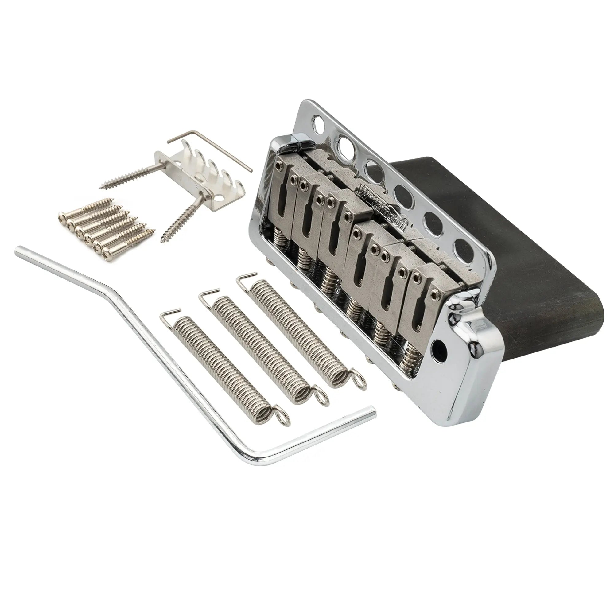 wilkinson wvp6 sb 54mm 5 1 hole sus stainless steel saddles guitar tremolo bridge with full solid steel block for import strat and japan strat mx1836p, chrome