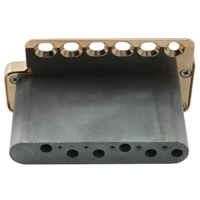 Puente de trémolo Wilkinson WVP6-SB de 54 mm con 5+1 orificios, silletas de acero inoxidable SUS y bloque de acero sólido para guitarras Strat importadas y japonesas.