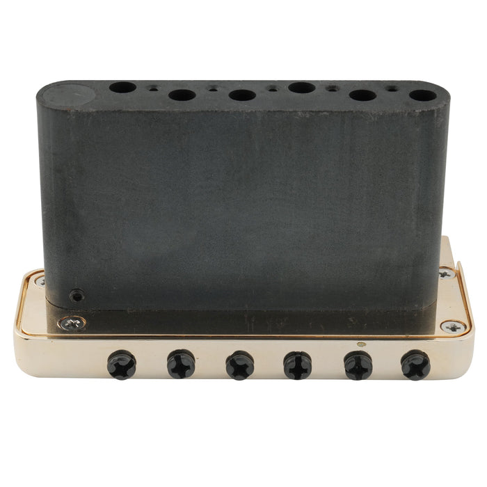 Puente de trémolo Wilkinson WVP6-SB de 54 mm con 5+1 orificios, silletas de acero inoxidable SUS y bloque de acero sólido para guitarras Strat importadas y japonesas.