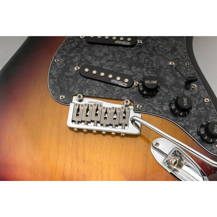 wilkinson wvp sb 54mm sus stainless steel saddles 2 point guitar tremolo bridge with full solid steel block for import strat and japan strat mx1837p, chrome