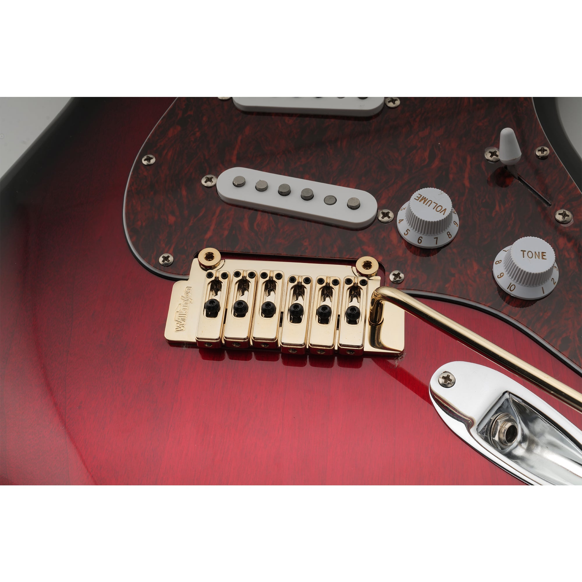Wilkinson WVS50K 54 mm Zwei-Punkt-Verriegelndes Sattel-Tremolo-Brücke mit Vollstahlblock für Squier-Style Strat-Elektrogitarre