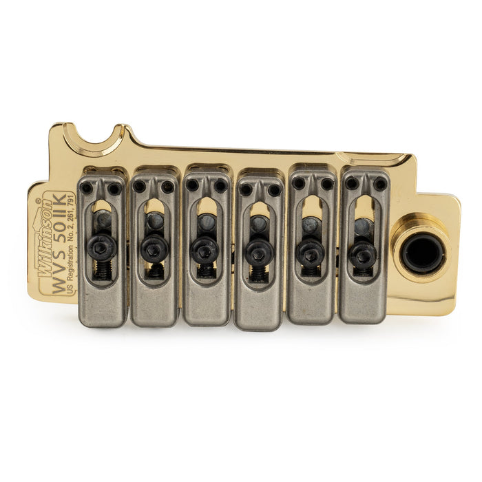 Puente de trémolo Wilkinson WVS50IIK de 52,5 mm (2-1/16 pulgadas), con silletas de acero inoxidable de dos puntos y bloque de acero completo para guitarra eléctrica Strat de EE. UU., México, Japón y Corea.