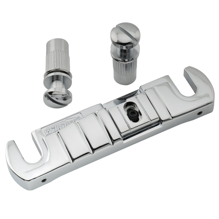 wilkinson gtb 52mm2 3 64 inch adjustable intonated wraparound bridge tailpiece for lp style electric guitar mx1840p, chrome