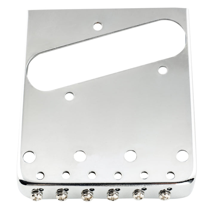 musiclily pro 54mm string spacing 6 saddles ash tray bridge for tele style electric guitar mx1841p, gold