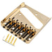 musiclily pro 54mm string spacing 6 saddles ash tray bridge for tele style electric guitar mx1841p, gold
