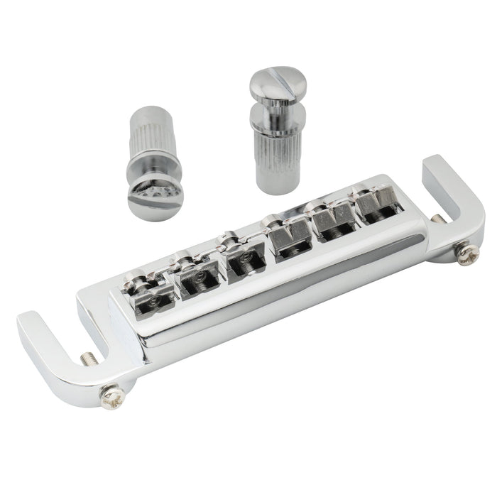 musiclily pro 52 5mm adjustable wraparound bridge tailpiece for epiphone lp junior style guitar mx1843p, chrome