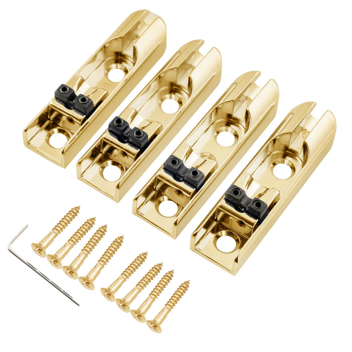 Puente de bajo Musiclily Pro Individual Bass Bridge con bloqueo de una sola cuerda para bajos eléctricos de 4 cuerdas