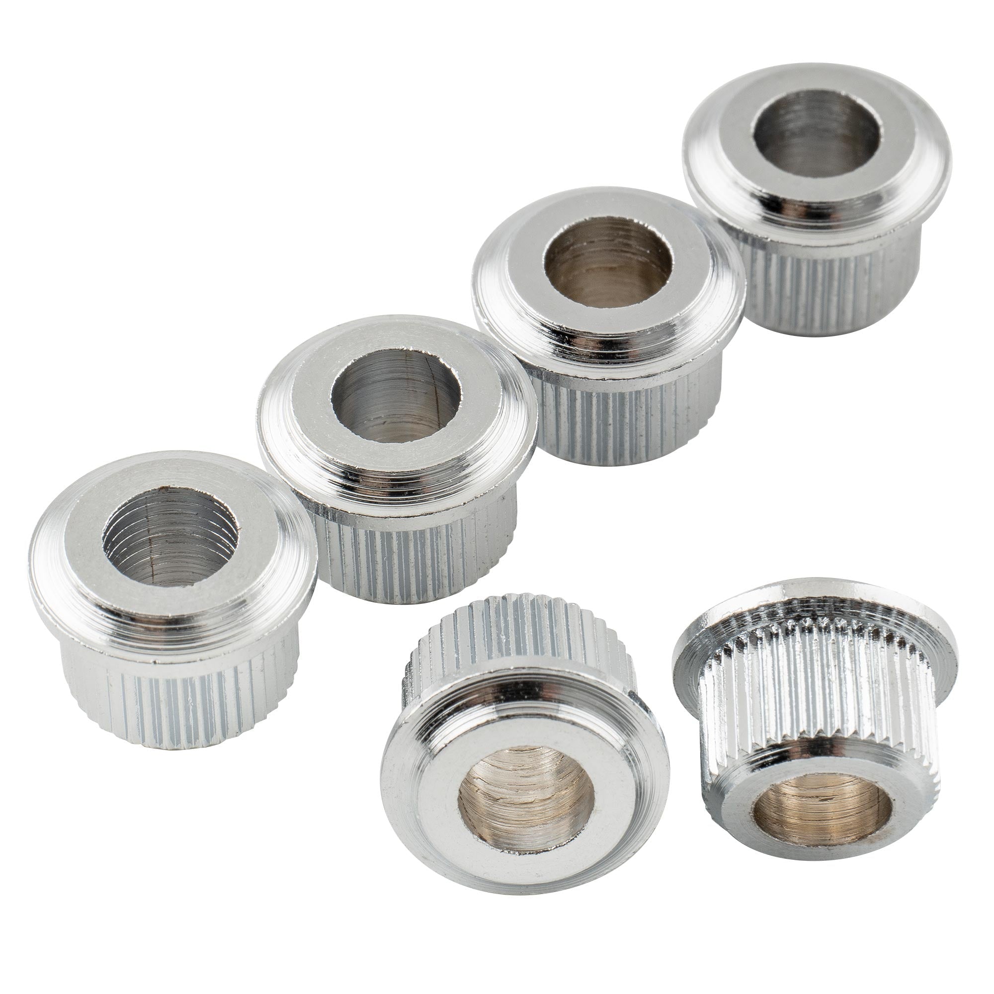 Musiclily Pro Steel - Casquillos de conversión para afinador de guitarra vintage/moderno de 6 mm a 10 mm, clavijas de afinación, adaptadores y casquillos (juego de 6)