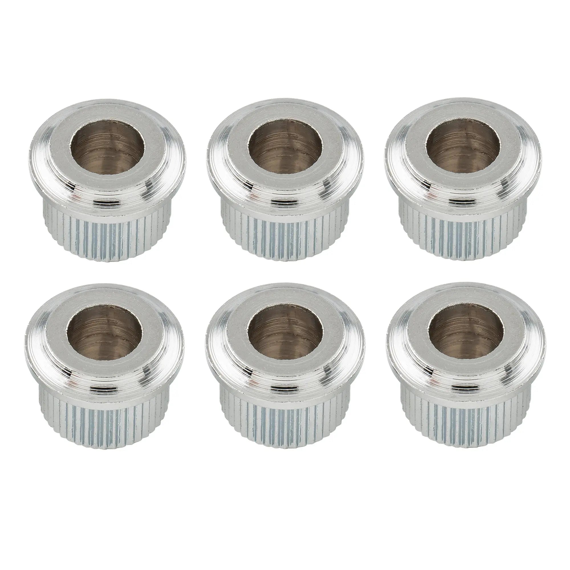 musiclily pro steel vintage modern 6mm to 10mm guitar tuner conversion bushings tuning pegs adapter ferrules mx1846 6p, chrome