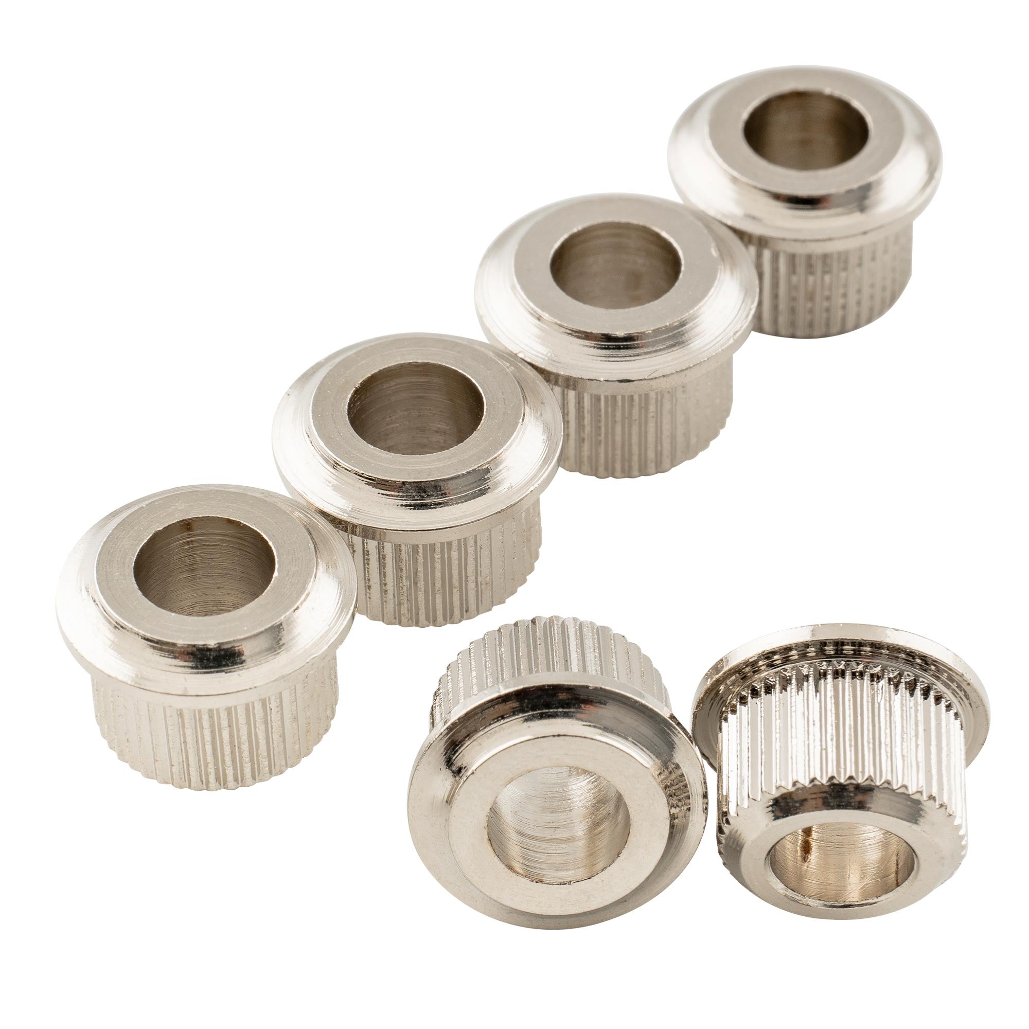 Musiclily Pro Steel - Casquillos de conversión para afinador de guitarra vintage/moderno de 6 mm a 10 mm, clavijas de afinación, adaptadores y casquillos (juego de 6)