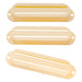 musiclily basic plastic rail blade guitar single coil sized humbucker pickup covers set for strat style mx1848 3p, white
