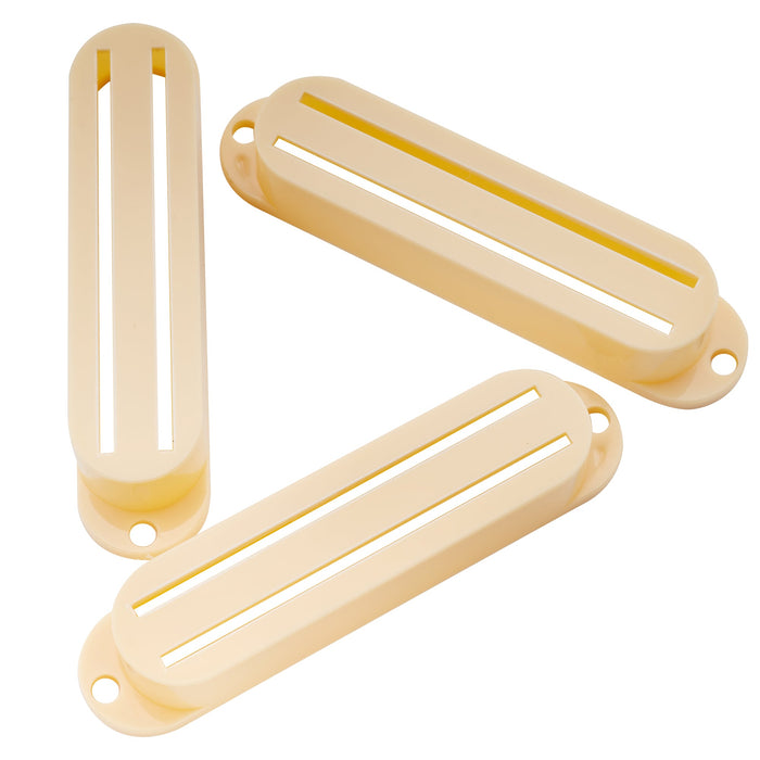 Musiclily Basic Kunststoff-Schienenblattgitarre Single Coil Größe Humbucker-Pickup-Covers-Set für Strat-Style
