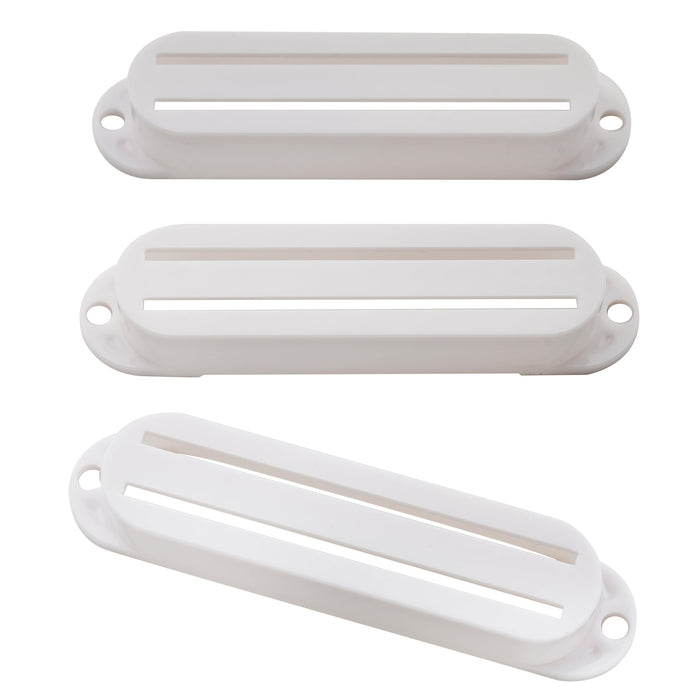 Musiclily Basic Kunststoff-Schienenblattgitarre Single Coil Größe Humbucker-Pickup-Covers-Set für Strat-Style
