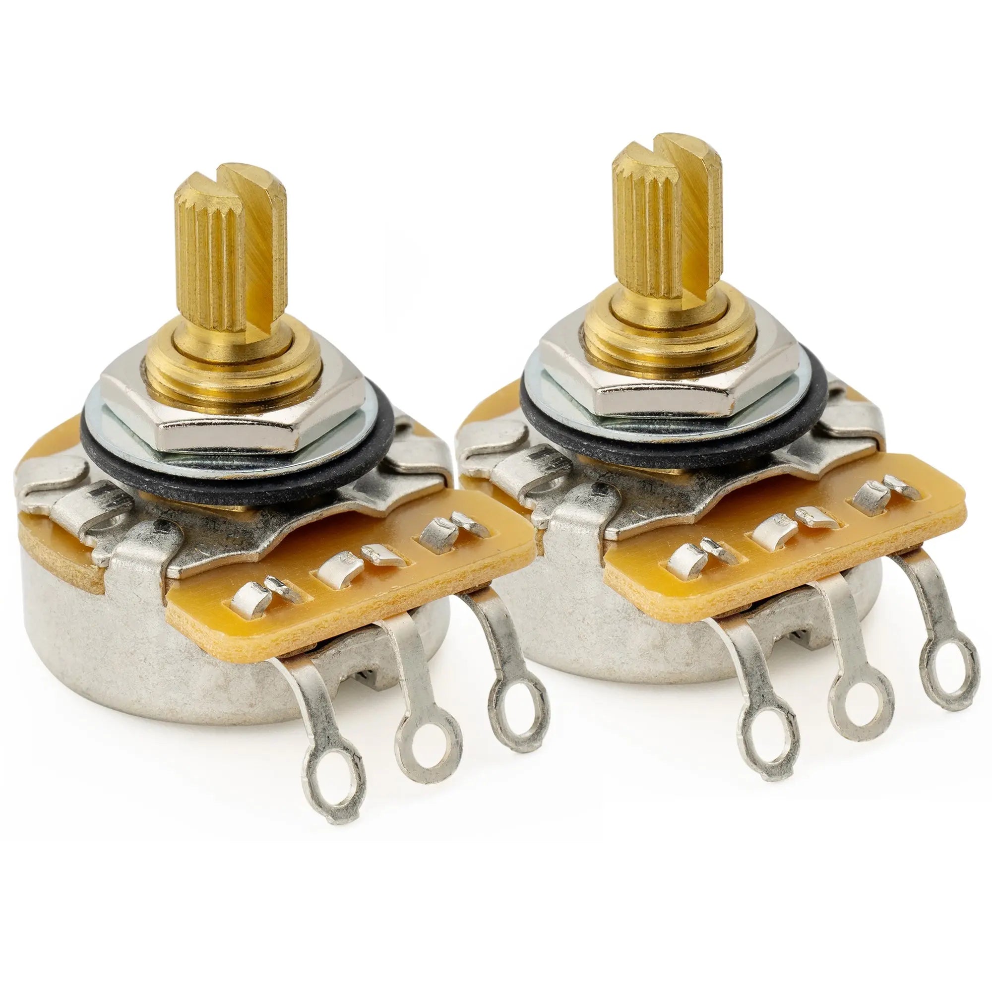 cts 450g a250k pot brass short split shaft 1 4 inch 10 audio taper potentiometer for electric guitar bass mx1860, 2 pcs