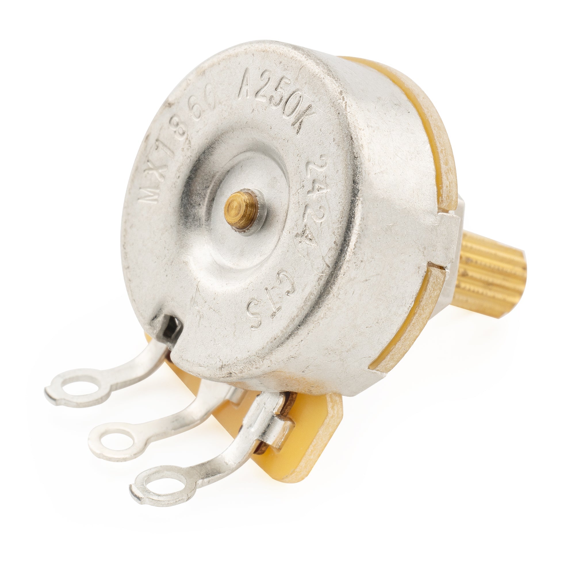 CTS 450G A250K Pot Metric Coarse 18-Spline Brass Short Split Shaft 1/4 Inch 10% Audio Taper Potentiometer for Electric Guitar Bass CTS
