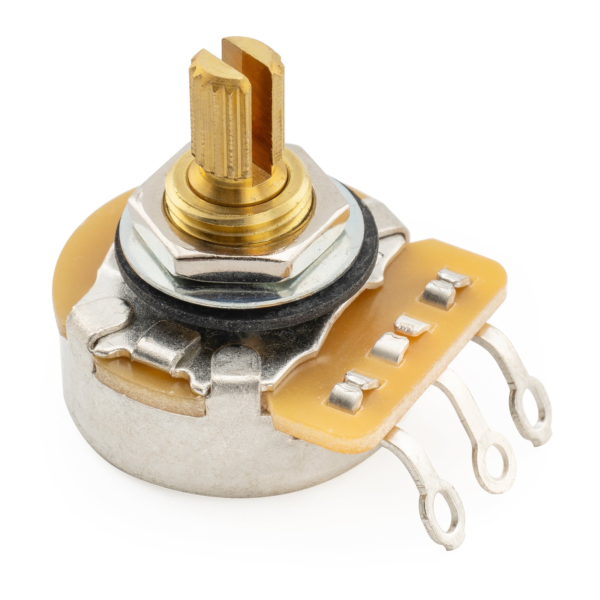CTS 450G A250K Pot Metric Coarse 18-Spline Brass Short Split Shaft 1/4 Inch 10% Audio Taper Potentiometer for Electric Guitar Bass CTS