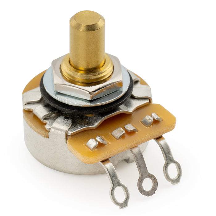Potenciómetro al por mayor CTS 450G A250K de latón con eje sólido corto de 1/4 pulgada y curva de audio del 10 %, para guitarra eléctrica y bajo