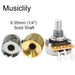 Size of cts 450g a250k pot brass solid short shaft 1 4 inch 10 audio taper potentiometer for electric guitar bass mx1861