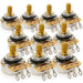 cts 450g vintage tone a250k pot brass short split shaft 1 4 inch 10 audio taper potentiometer for electric guitar bass mx1862, 10 pcs