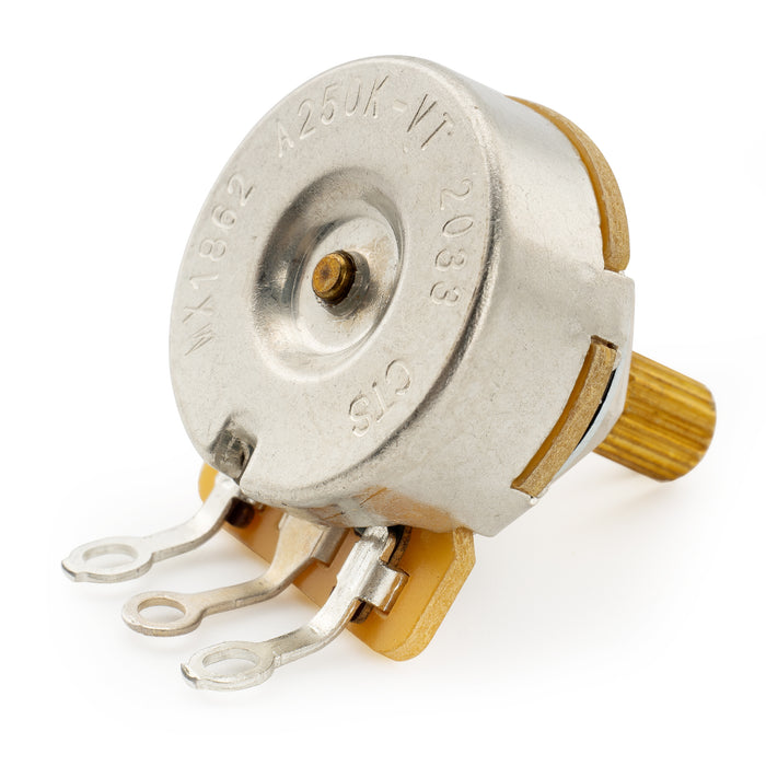 CTS 450G Vintage Tone A250K Pot Brass Short Split Shaft 1/4 Inch 10% Audio Taper Potentiometer for Electric Guitar Bass